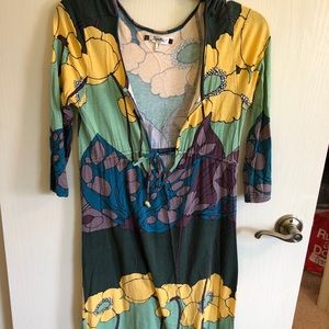 Vibrant long sleeve floral dress